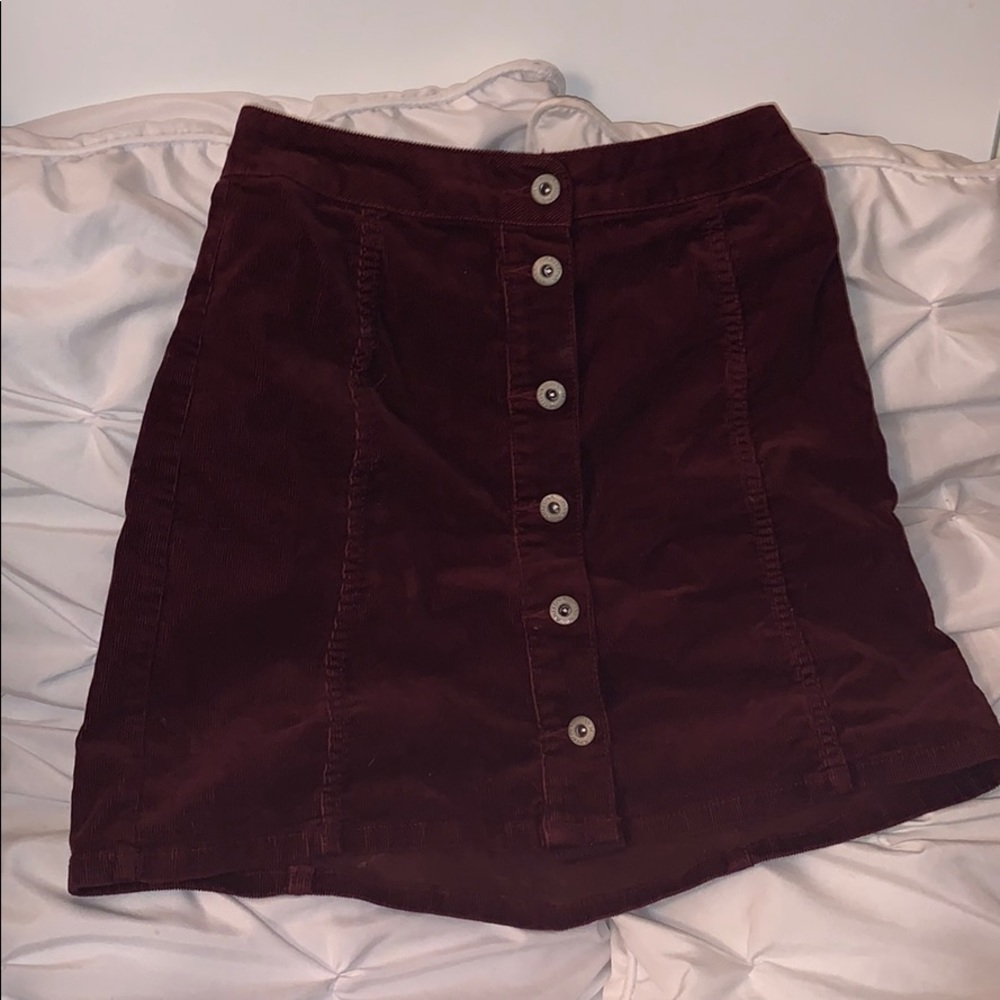 Maroon Corduroy Skirt